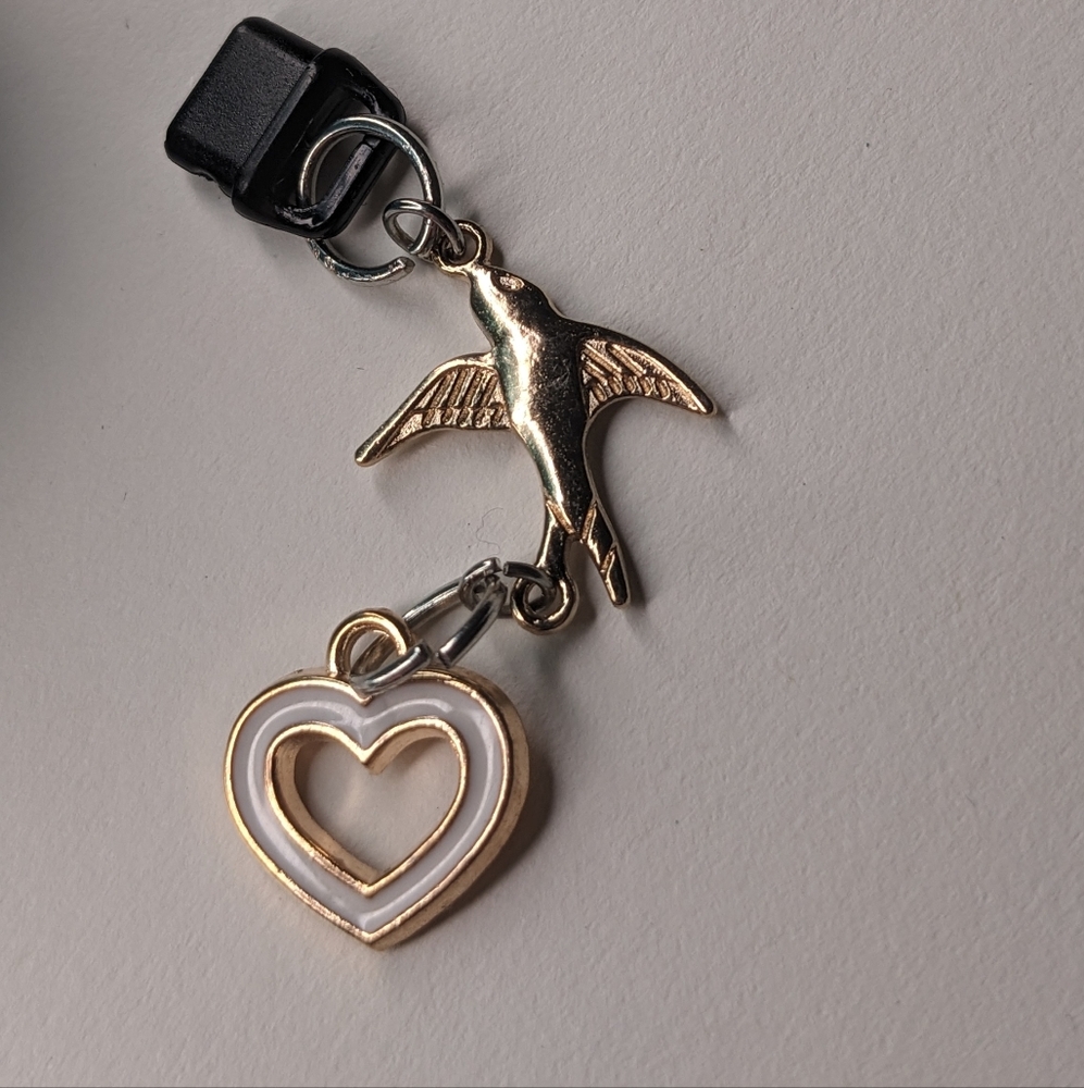 Dust Plug Charm Kindle and charging port USB-C USBc Bird and white heart